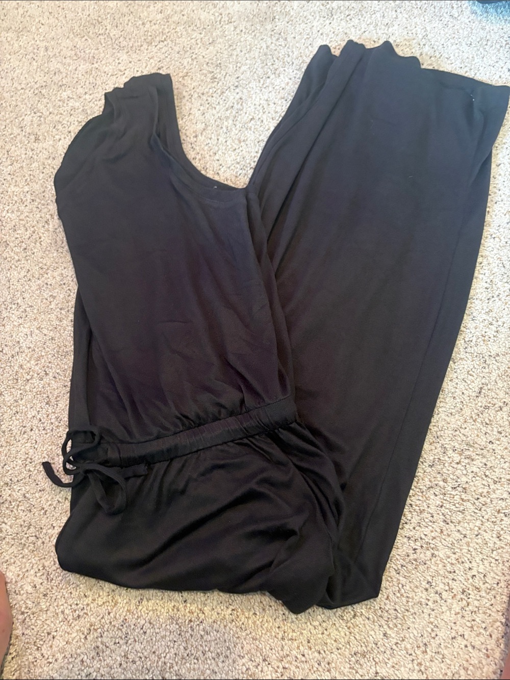 32 Degrees Black Sleeveless Drawstring-Waist Jumpsuit